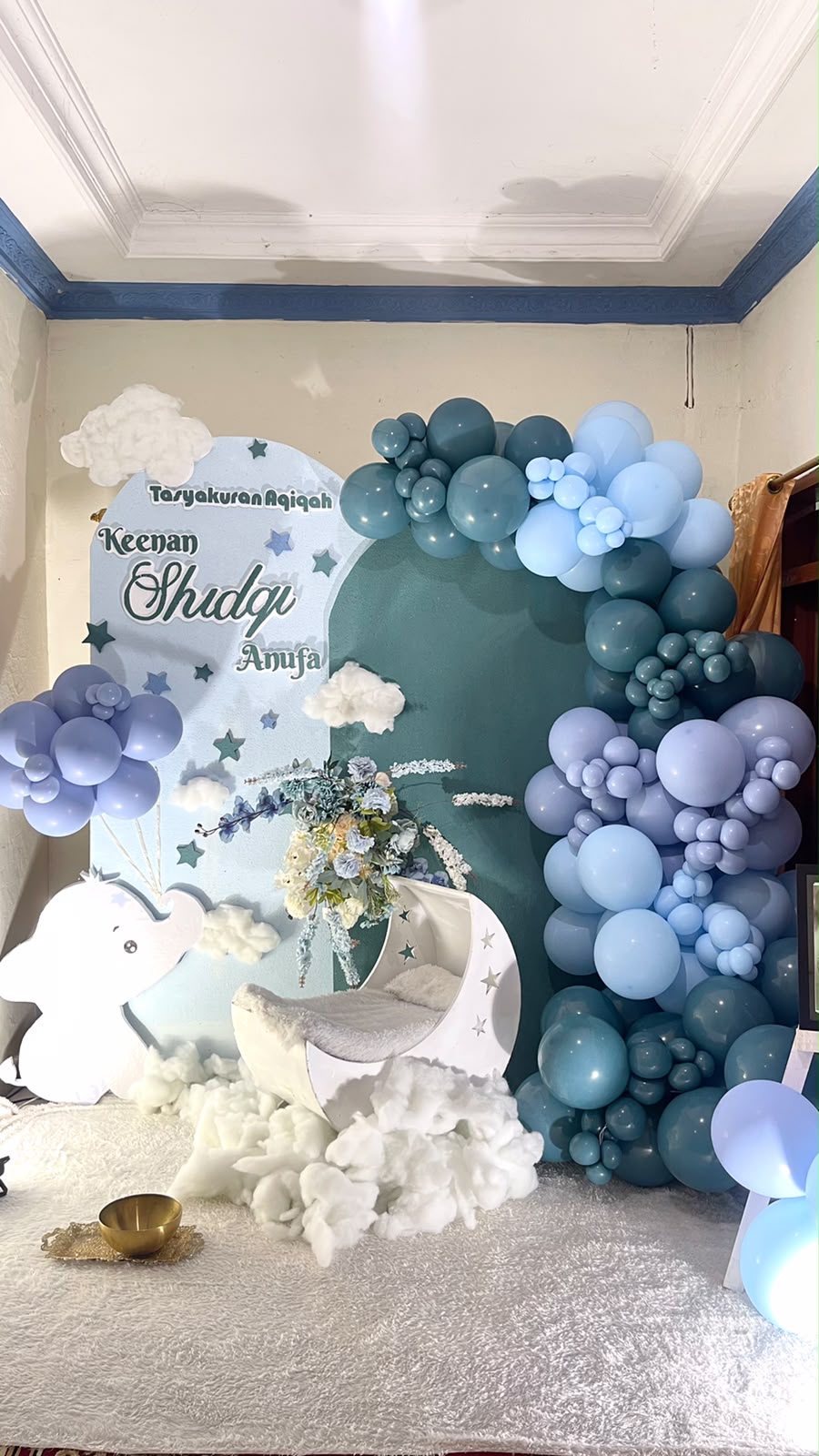 Dekorasi aqiqah Blue Combination